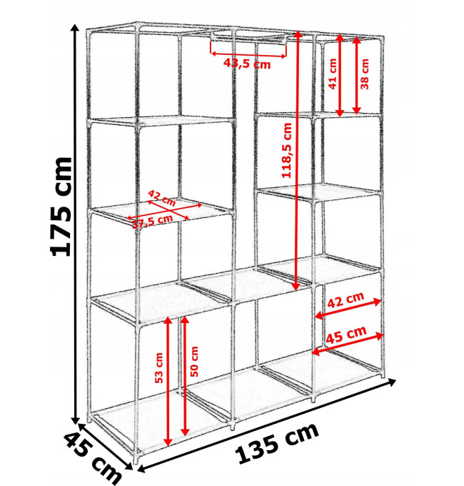 Šatní skříň MIRA MAXI antracitová