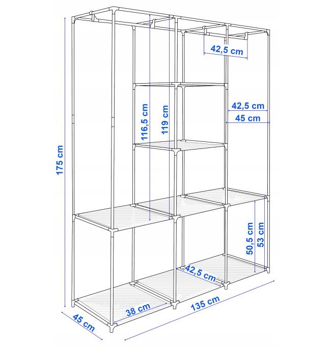 Šatní skříň SONIA antracitová