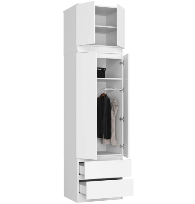 Skříň s nástavcem S 60 cm 2D 2SZ CLP bílá