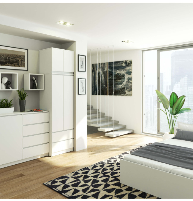 Skříň s nástavcem S 60 cm 2D 2SZ CLP bílá