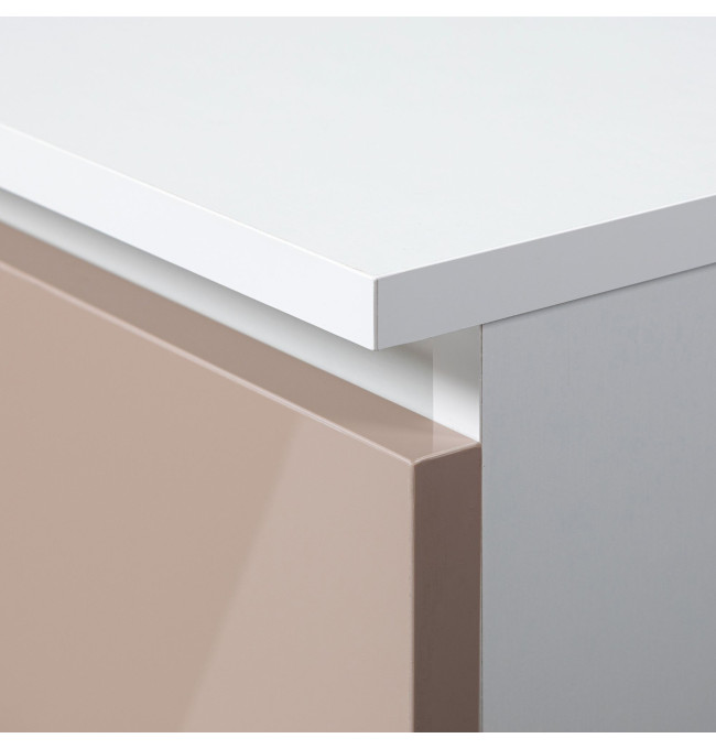 Skříň s nástavcem S 90 cm 2D 2SZ CLP cappuccino, lesk