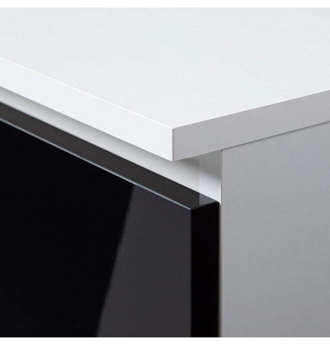 Skříň s nástavcem S 90 cm 2D 2SZ CLP černá, lesk