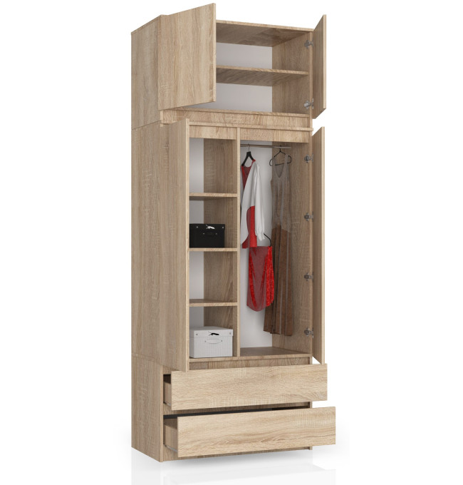 Skříň s nástavcem S 90 cm 2D 2SZ CLP dub sonoma