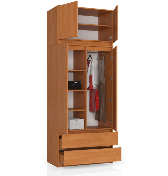 Skříň s nástavcem S 90 cm 2D 2SZ CLP olcha