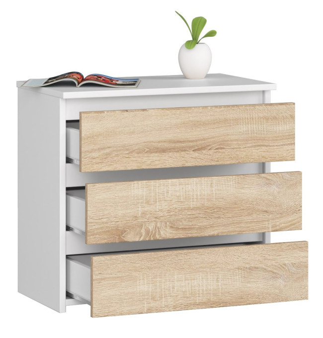 Noční stolek CL3 60 cm bílý / sonoma