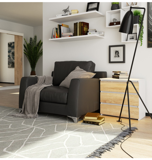 Noční stolek CL3 60 cm bílý / sonoma