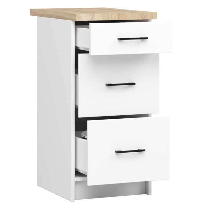 Spodní kuchyňská skříňka s deskou OLIWIA S40 SZ3 bílá
