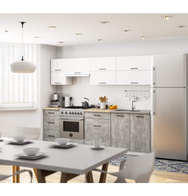Spodní kuchyňská skříňka s deskou OLIWIA S40 SZ3 bílá / beton
