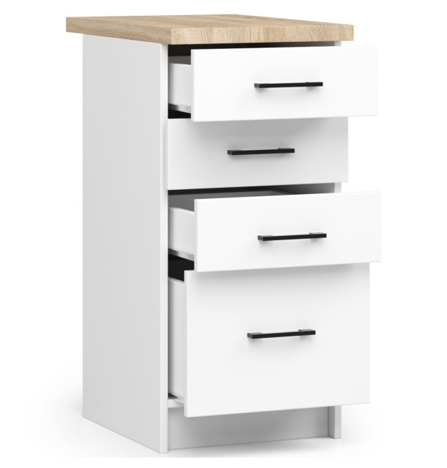 Spodní kuchyňská skříňka s deskou OLIWIA S40 SZ4 bílá
