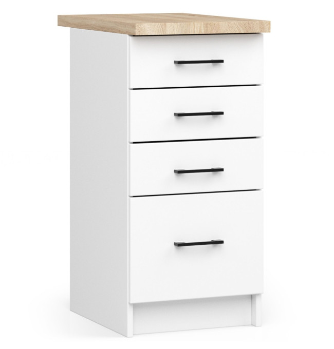 Spodní kuchyňská skříňka s deskou OLIWIA S40 SZ4 bílá