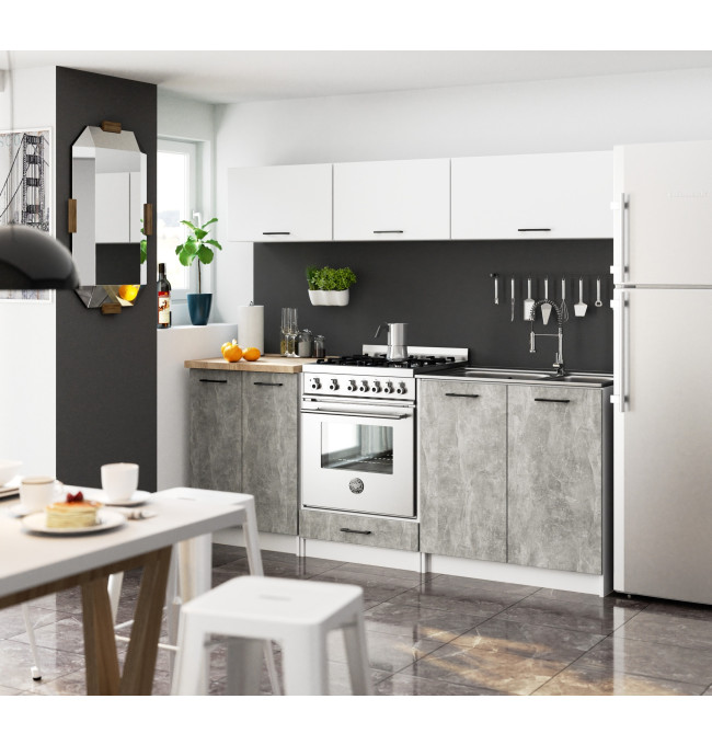 Spodní kuchyňská skříňka s deskou OLIWIA S40 SZ4 bílá / beton