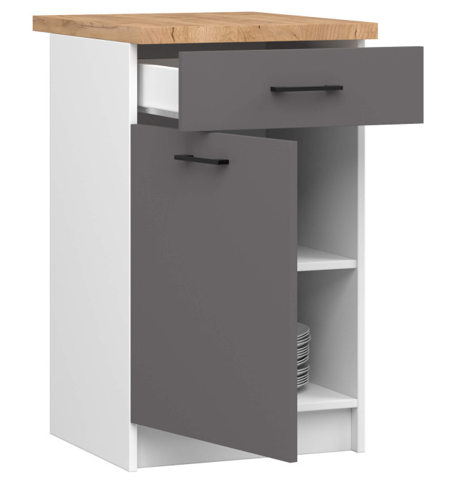 Spodní kuchyňská skříňka s deskou OLIWIA S50 SZ1 bílá / grafitová / šedá