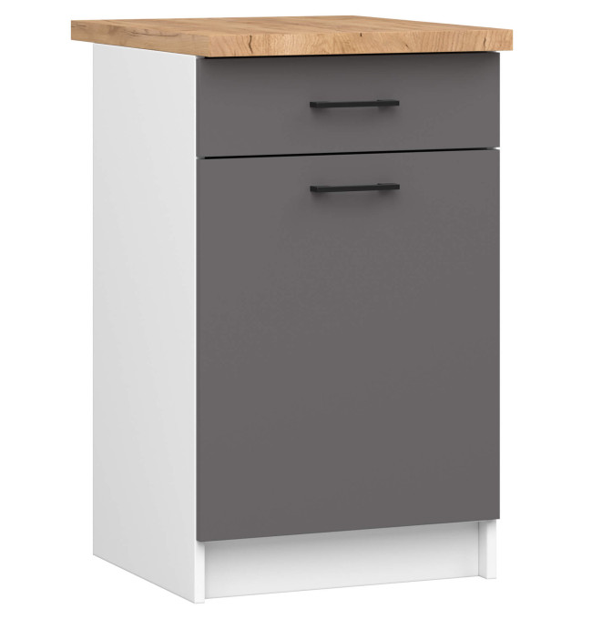 Spodní kuchyňská skříňka s deskou OLIWIA S50 SZ1 bílá / grafitová / šedá