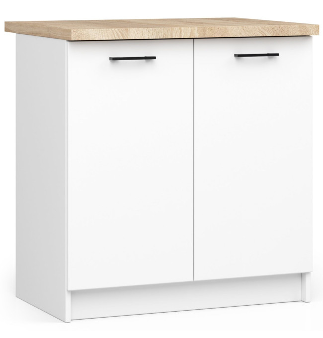 Spodní kuchyňská skříňka s deskou OLIWIA S80 2D bílá