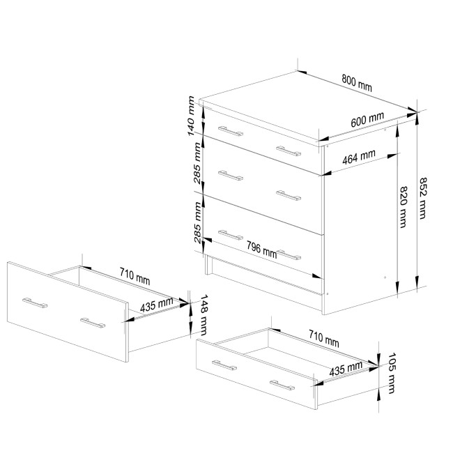 Spodní kuchyňská skříňka s deskou OLIWIA S80 3SZ bílá / beton