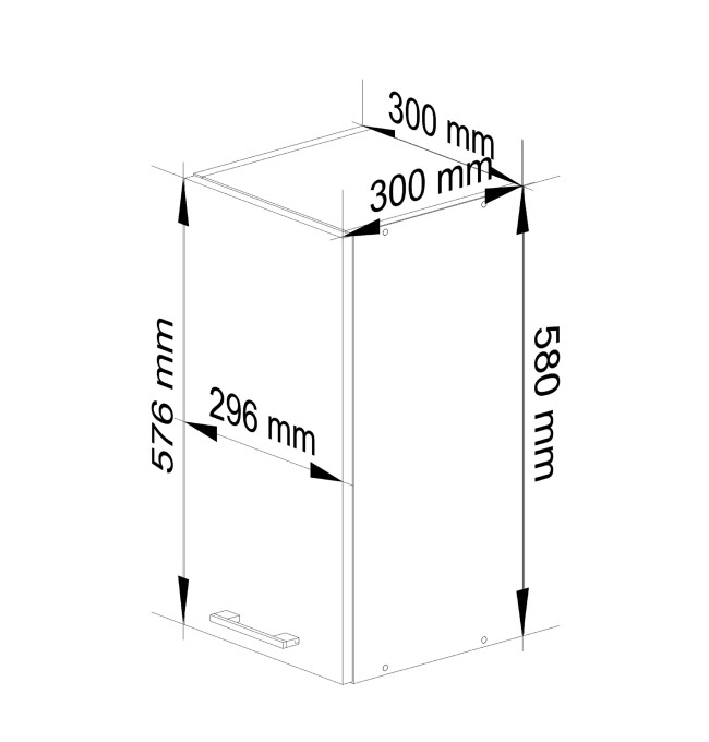 Horní kuchyňská skříňka OLIWIA W30 H580 bílá / beton