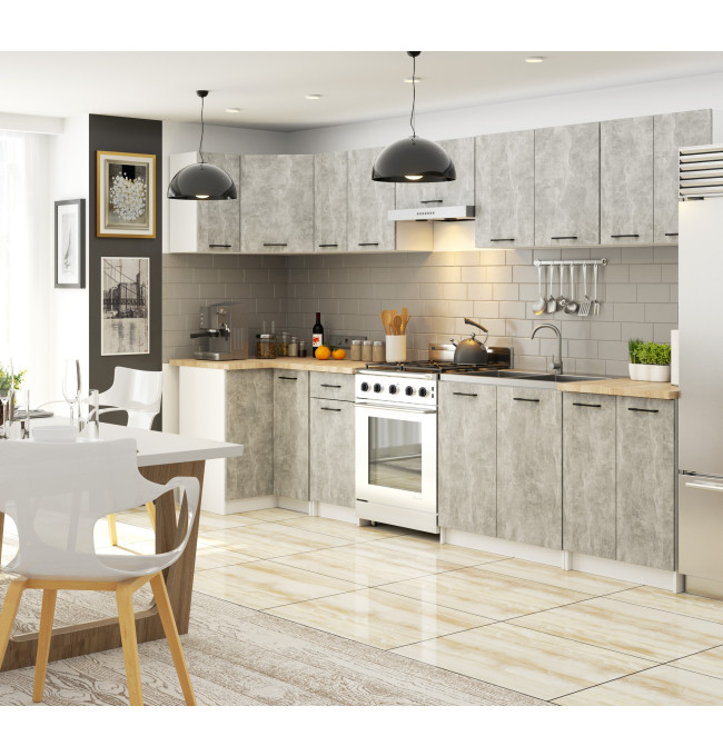 Horní kuchyňská skříňka OLIWIA W30 H580 bílá / beton