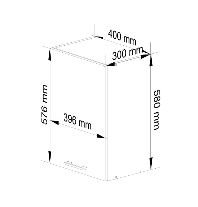 Horní kuchyňská skříňka OLIWIA W40 H580 bílá / beton