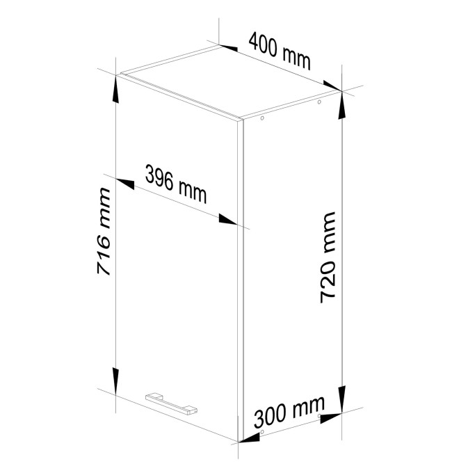 Horní kuchyňská skříňka OLIWIA W40 H720 bílá