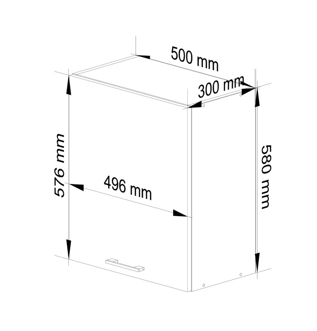 Horní kuchyňská skříňka OLIWIA W50 H580 bílá / beton