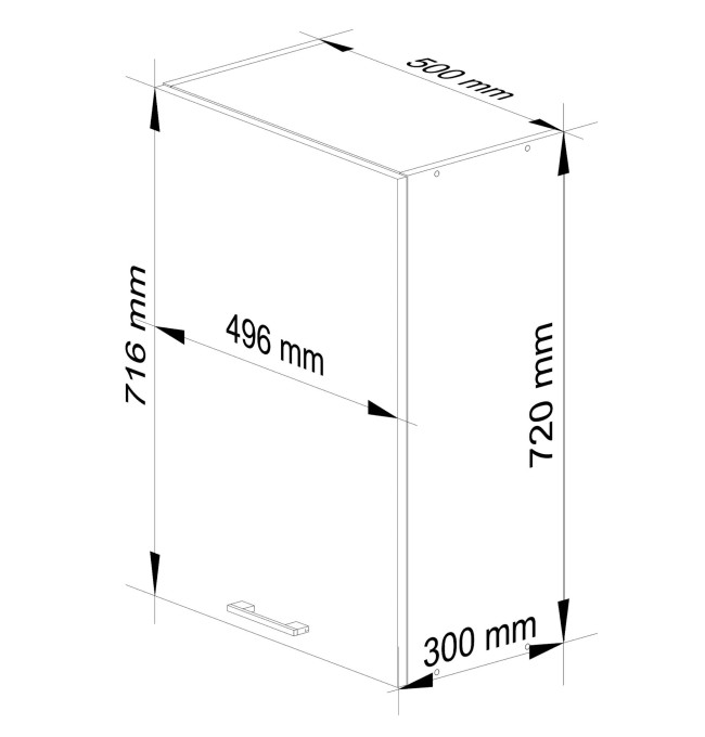 Horní kuchyňská skříňka OLIWIA W50 H720 bílá / beton