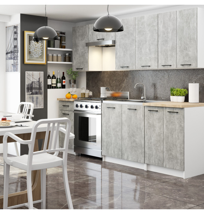 Horní kuchyňská skříňka OLIWIA W50 H720 bílá / beton