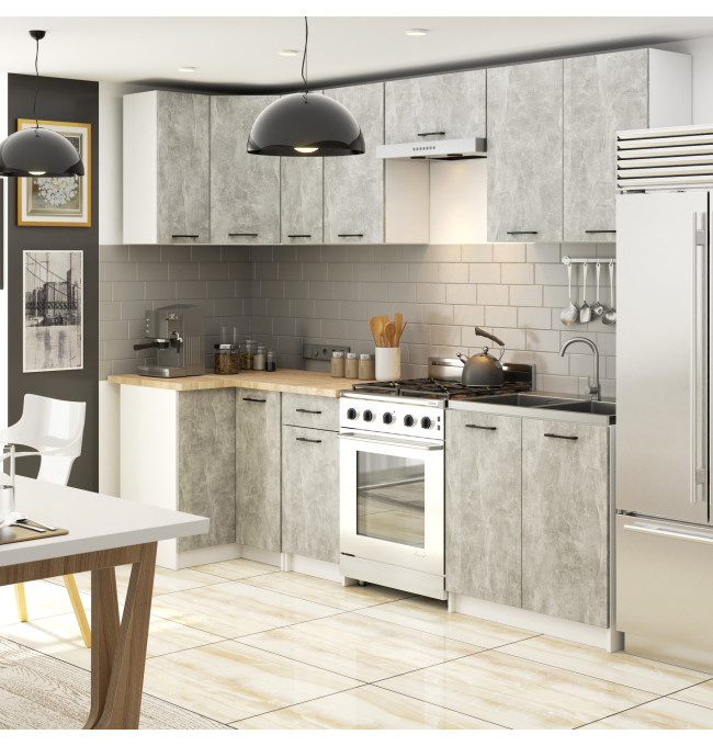 Horní kuchyňská skříňka OLIWIA W50 H720 bílá / beton