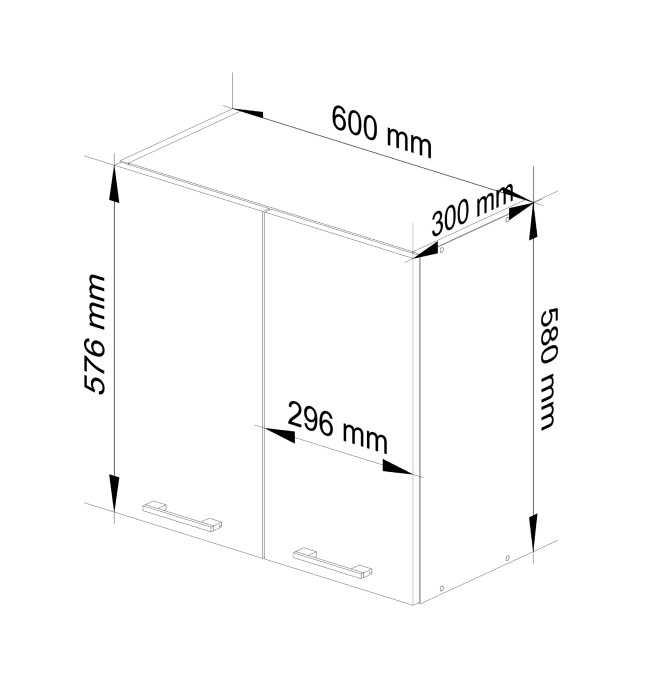 Horní kuchyňská skříňka OLIWIA W60 H580 bílá