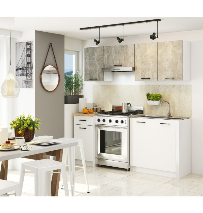 Horní kuchyňská skříňka OLIWIA W60OK bílá / beton