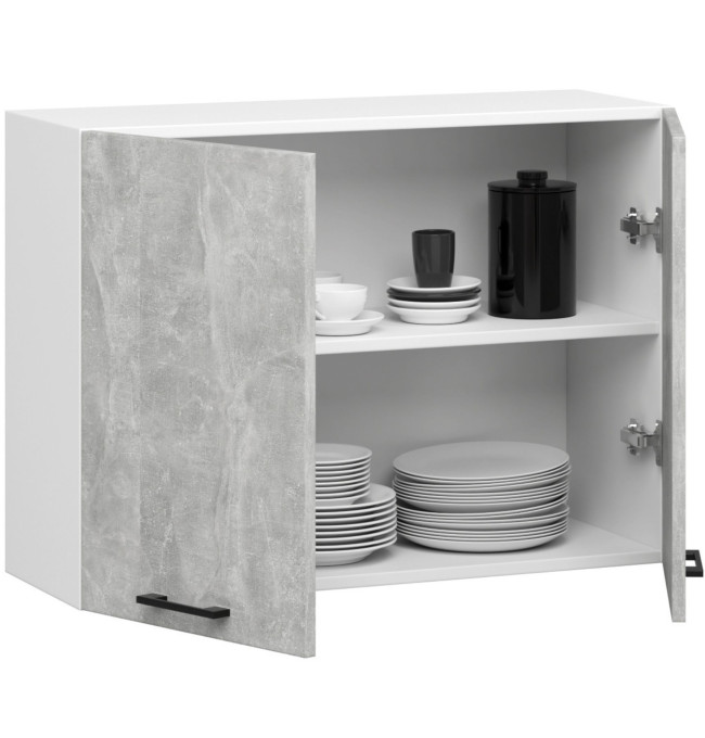 Horní kuchyňská skříňka OLIWIA W80 H580 bílá / beton