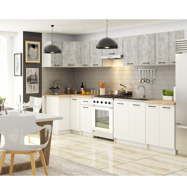 Horní kuchyňská skříňka OLIWIA W80 H580 bílá / beton