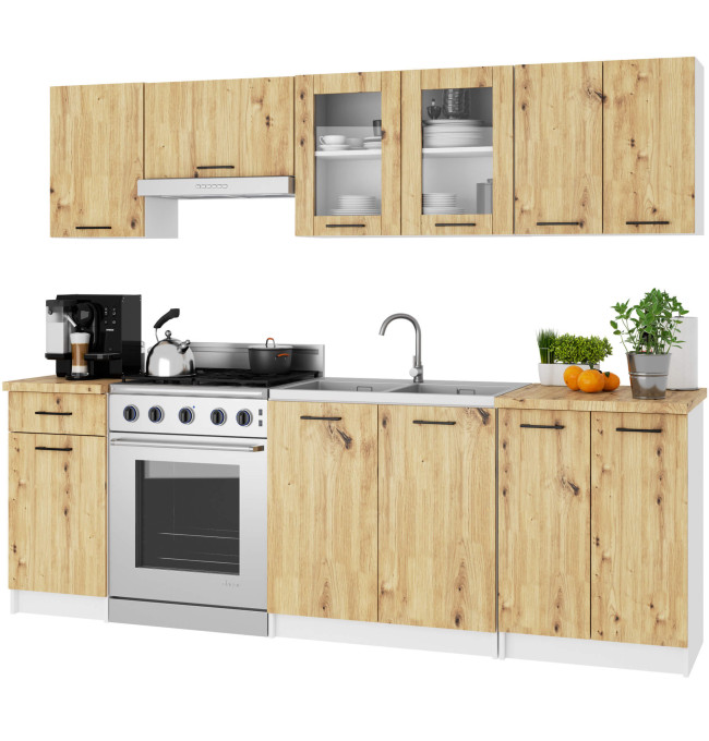 Horní kuchyňská skříňka OLIWIA W80 H580 bílá / dub artisan