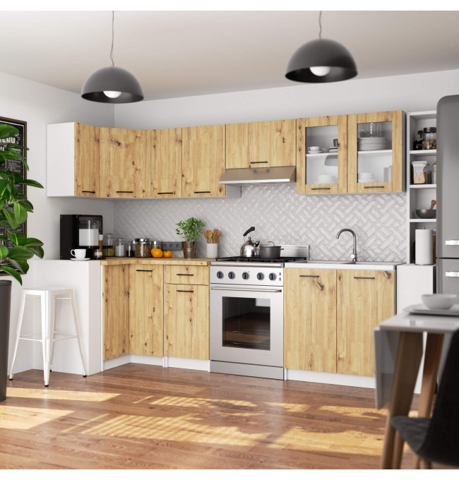 Horní kuchyňská skříňka OLIWIA W80 H580 bílá / dub artisan