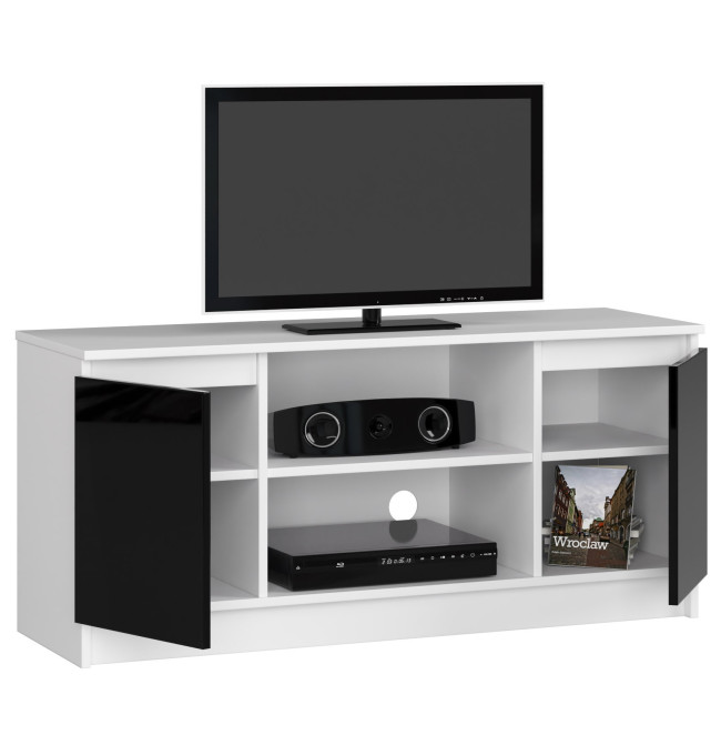 Stolek pod TV RTV 120 2D 1P černý, lesk