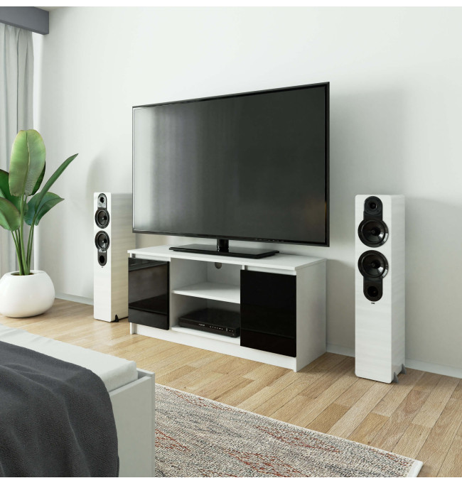 Stolek pod TV RTV 120 2D 1P černý, lesk