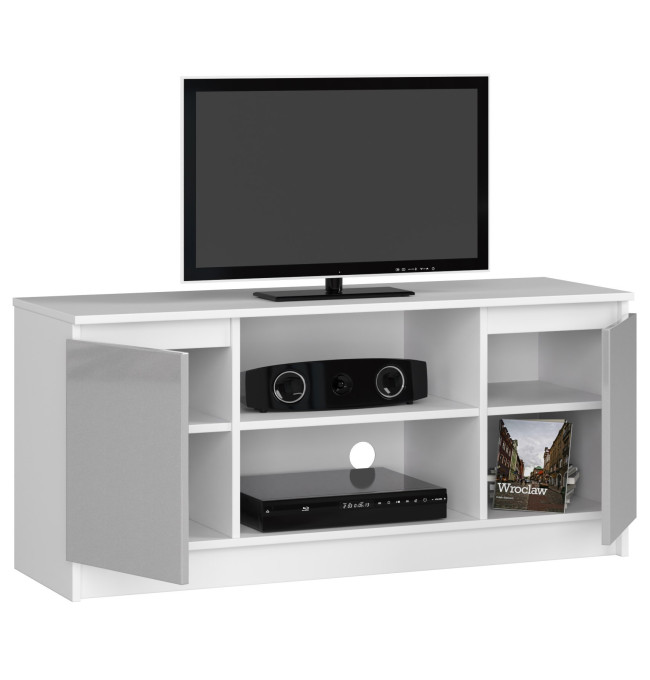 Stolek pod TV RTV 120 2D 1P metalický, lesk