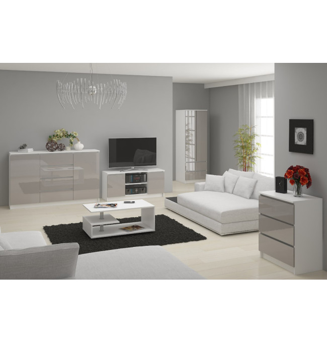 Stolek pod TV RTV 120 2D 1P metalický, lesk