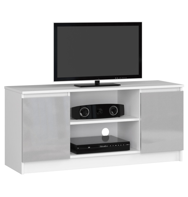 Stolek pod TV RTV 120 2D 1P metalický, lesk