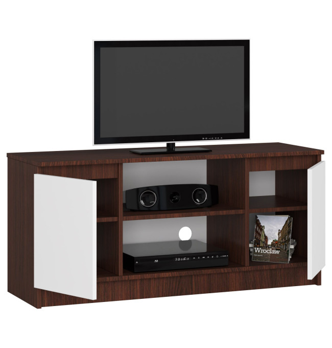 Stolek pod TV RTV 120 2D 1P wenge / bílý