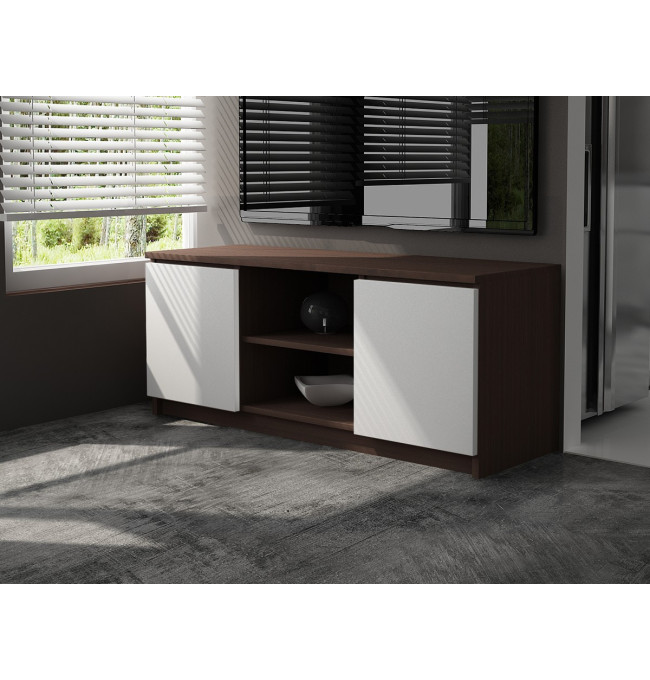 Stolek pod TV RTV 120 2D 1P wenge / bílý
