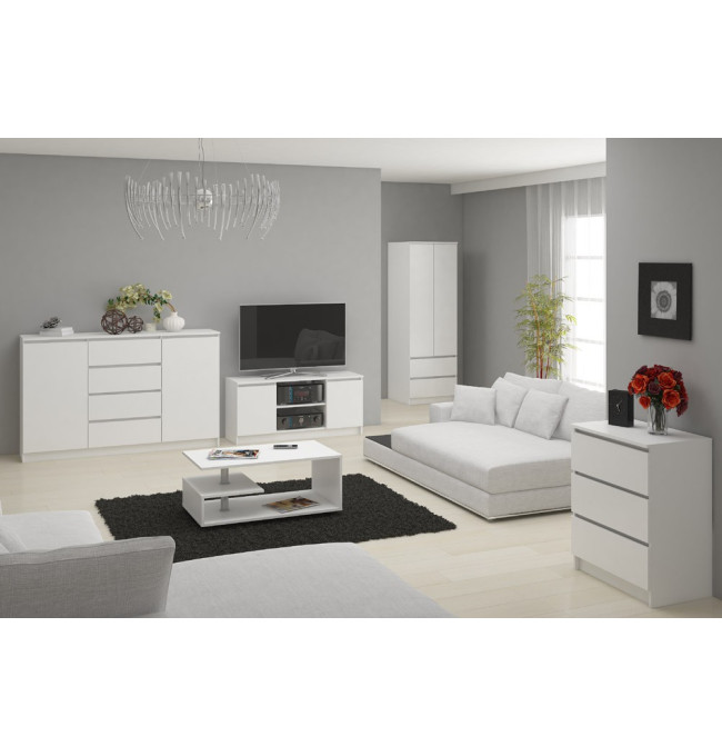 Stolek pod TV RTV 140 2D 1P bílý