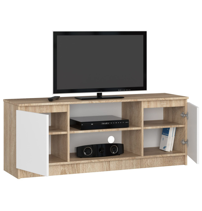 Stolek pod TV RTV 140 2D 1P sonoma / bílý