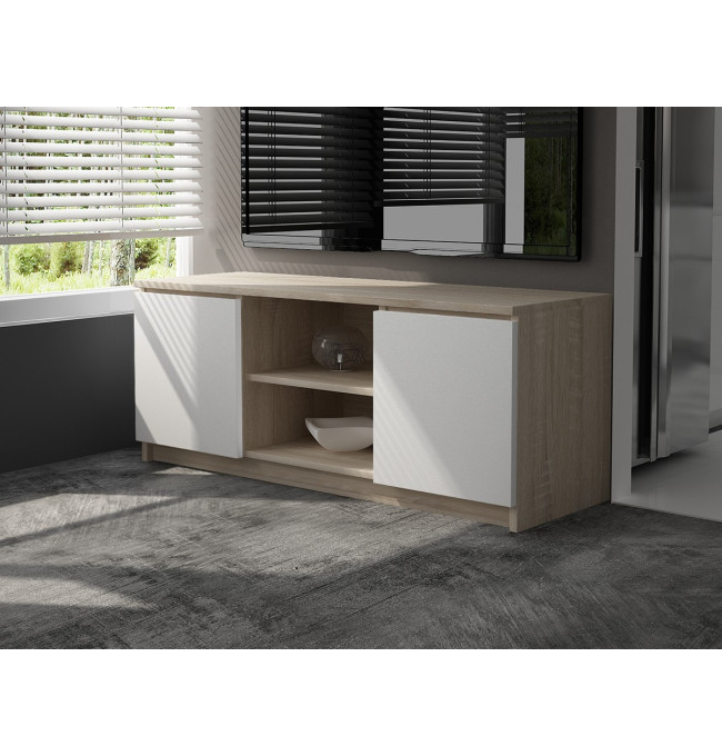 Stolek pod TV RTV 140 2D 1P sonoma / bílý