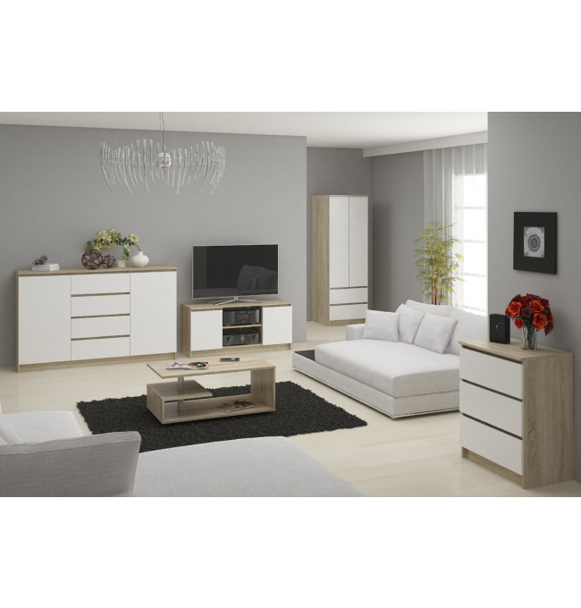 Stolek pod TV RTV 140 2D 1P sonoma / bílý