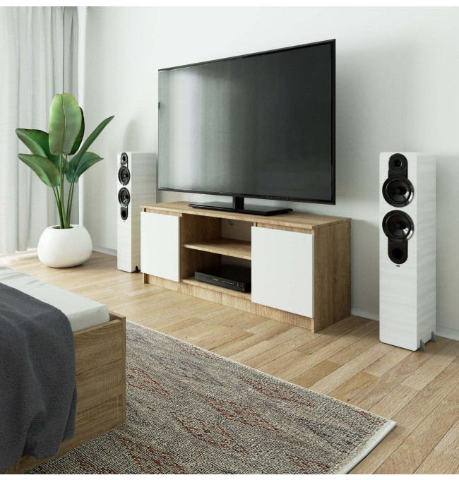 Stolek pod TV RTV 140 2D 1P sonoma / bílý