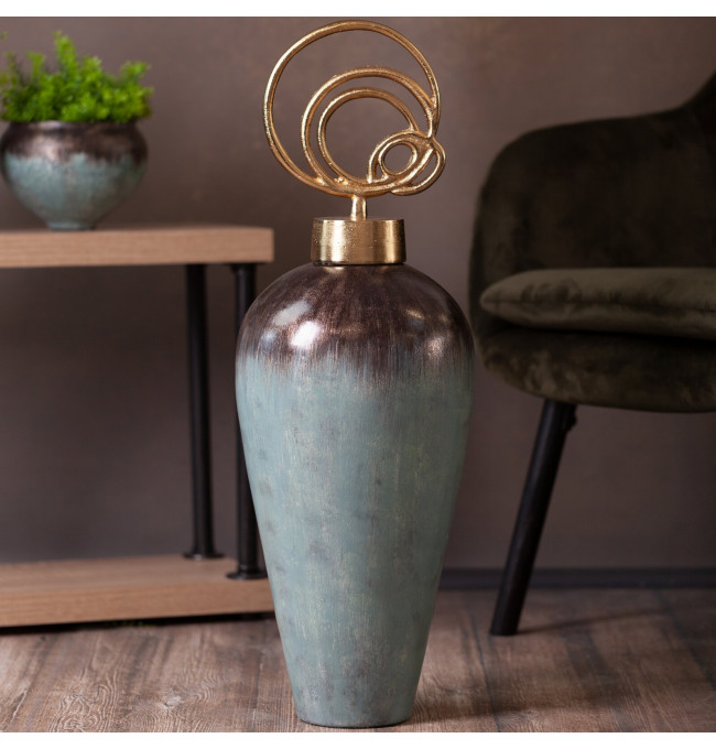 Dekorativní miska ABRIL 02 tyrkysová / hnědá