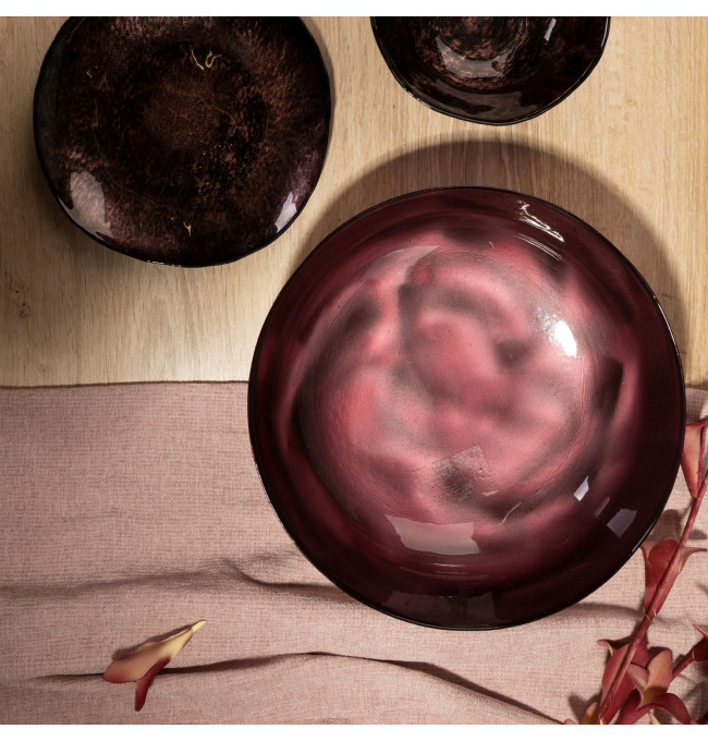 Dekorativní miska NIKOL 02 burgundy