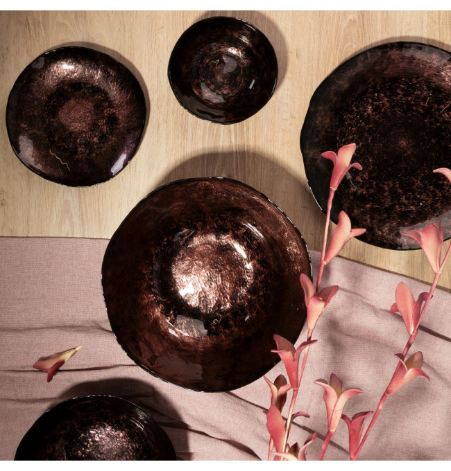 Dekorační talíř PATI 03 hnědý / černý