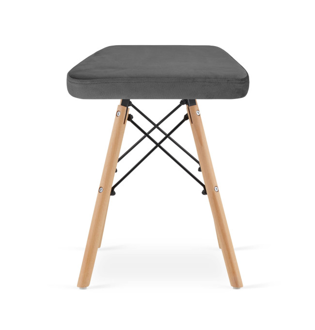 Set čtyř taburetek WERK sametové šedé (hnědé nohy) 4ks