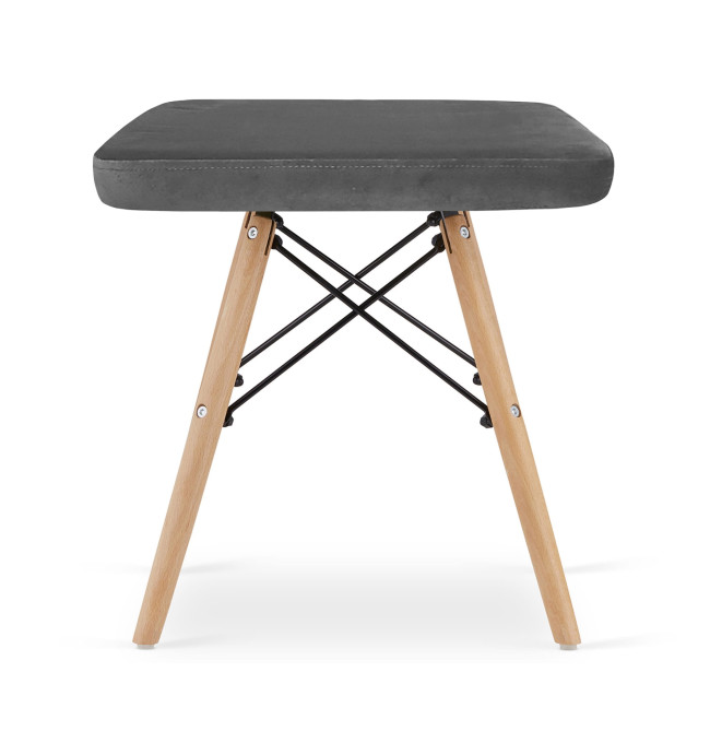 Set čtyř taburetek WERK sametové šedé (hnědé nohy) 4ks